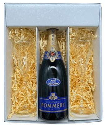 Coffret Blanc : Pommery – Champagne – Brut et 2 Flûtes Chef & Sommelier – (1x75cl)