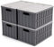 Citylife 4Pack 64L Collapsible Plastic Storage Box with Lids Outdoor Stackable Folding Large Storage Box Plastic Box with Lid for Book Camping Storage Boxes