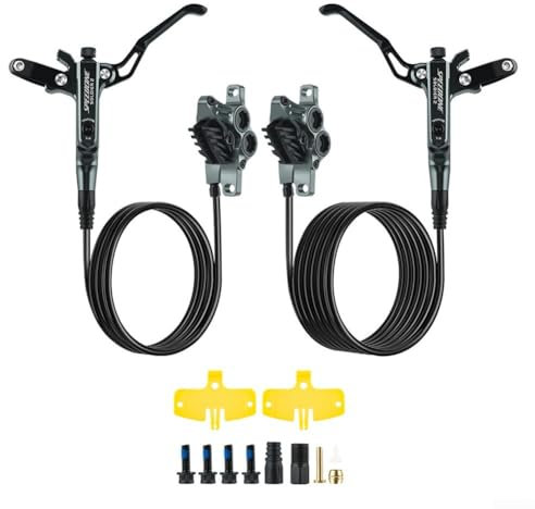 Freno de disco hidráulico fiable para ciclismo de montaña, pinza de cuatro pistones para un rendimiento superior (gris plateado)