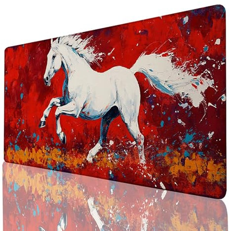 Mouse Pad Large Mouse Mat Gaming Mousepad, Red Mouse Pad 1500x800x3mm, Waterproof Anti-Slip Rubber Base Desk Mat Large xxl Mouse Pad, Improve speed accuracy Desk Pad Keyboard Mat for PC Horse 97-Q-Q