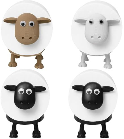 Schaf Toilettenpapierhalter, HOVCEH 4 Stück Sheep Toilet Roll Holder, 3D-Druck Klopapierhalter Lustig, Toilettenpapier für Deko Toilettenpapier, Klorollenhalter, Klopapierhalter