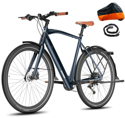Fafrees Electric Bicycle, 250W 10AH Electrically Assist Cycle for Unisex Adults, 700C*42C Wheel, Hydraulic Disc Brakes, 9-Speed Electric Road Bike, Range 100KM