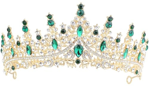 Damen Kronen, Glitzernde Rheinstein Krone, Vintage Barock Kristall Diademe für Party Accessoires, Braut, Geburtstag, Urlaub Ball Damenmode Diademe Diademe