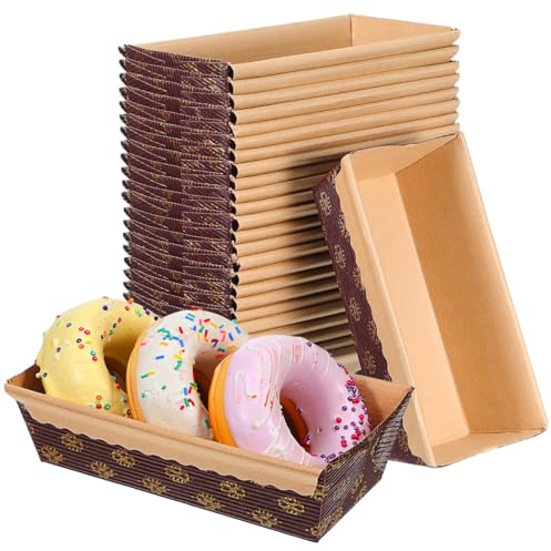 MOLUCKFU Lot de 25 Moules Rectangulaires Gâteau en Papier Sulfurisé Épais, Résistants la Chaleur, pour Cuisson et Événements en Plein Air