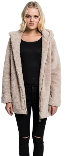 Urban Classics Damen Kapuzenpullover Ladies Sherpa Jacket, Beige (Sand 208), X-Large