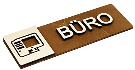 Manschin Laserdesign WC Schild Echtholz Holz Edel Piktogramme Toilette Toilettenschilder Türschild Damen Herren (Büro)