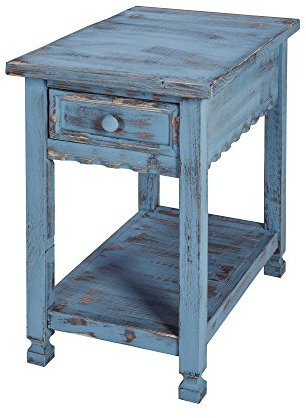 Alaterre Beistelltisch, Holz, Blau