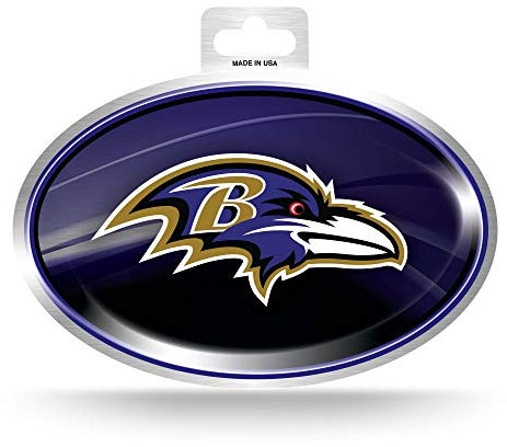 Rico Industries Sticker NFL Baltimore Ravens Metallic Team Logo Aufkleber, Teamfarbe, Einheitsgröße