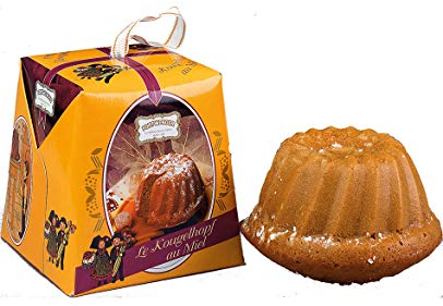 Gâteau traditionnel d'Alsace,Kougelhopf de pain d'épices au miel dans sa jolie boîte cadeau