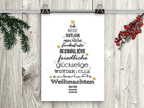 artissimo, Poster mit Spruch, Din A4, PE0116-DR, Weihnachten I, Bild mit Spruch, Spruchbild, Wandbild, Plakat, Kunstdruck, Zitat, Sprüche, Weihnachtsdeko, Weihnachtsdekoration