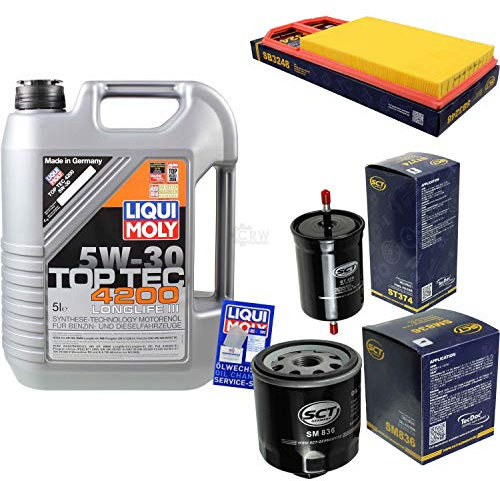 Filter Set Inspektionspaket 5 Liter Liqui Moly Motoröl Top Tec 4200 5W-30 SCT Germany Kraftstofffilter Luftfilter Ölfilter