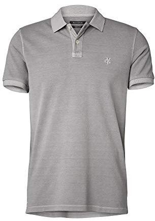 Marc O'Polo Herren Kurzarm-Poloshirt aus Bio-Baumwolle Regular Fit, Grau (Griffin), M