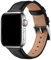 SUNFWR Bracelet Compatible pour Apple Watch 44mm 40mm 42mm 38mm, Véritable Cuir de Remplacement Bracelet Compatible Femmes Hommes pour iWatch Série 6 SE 5 4 3 2 1(38mm 40mm,Noir/Argent)