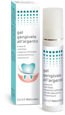 Gel Gengivale 50 ml ● Gel Dentizione per Denti con Argento Colloidale Vero, Acido Ialuronico, Aloe e Vitamina E ● Trattamento per Gengive Infiammate e Ritirate