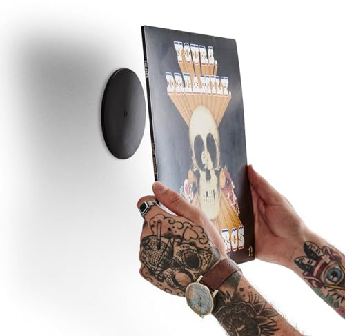 Twelve Inch Original 4ECO Supporto Invisibile da Parete per Album Cover – per attaccare Dischi e custodie per Dischi in Vinile Come Decorazione da Parete Senza Cornice (Marrone)