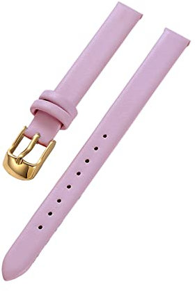 Sjzwt Armband Rindsleder Echtes Leder 8-22mm Glatt Damen Herren Uhrenarmband mit Werkzeug, Rosa Gold, 12mm