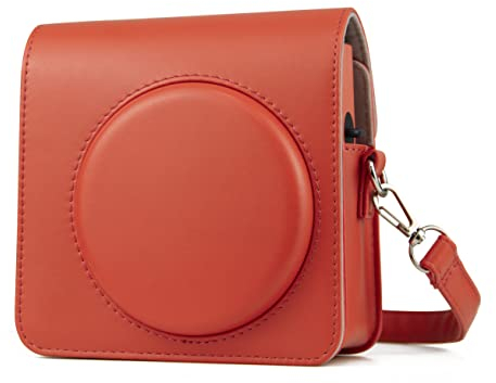 Rieibi Fuji Square SQ1 Case - Protective Case for Fujifilm Instax Square SQ1 Instant Camera - PU Leather Cover with Adjustable Shoulder Strap - Orange