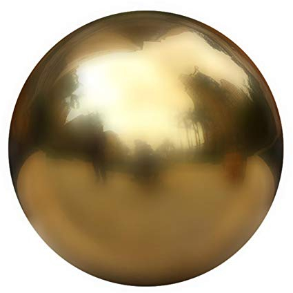 Linsition Stainless Steel Gazing Ball Gold Hohlkugel Glänzend Polierte Edelstahlkugel Gartenkugeln Teichkugeln Nahtlose Spiegelkugel Kugel Für Haus Familie Garten Ornament