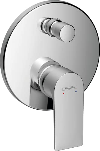 hansgrohe Set de finition pour mitigeur thermostatique baignoire encastré Rebris E, avec 2 fonctions et combinaison de sécurité, robinet thermostatique baignoire encastré, chromé, 72469000