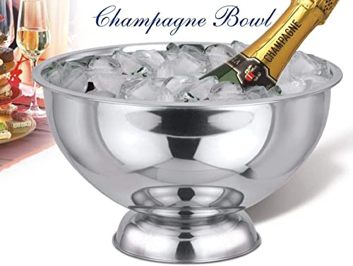 Nobel Stainless Steel Ice Bowl to Keep Cold Champagne Wine and Beer Ideal for Punch