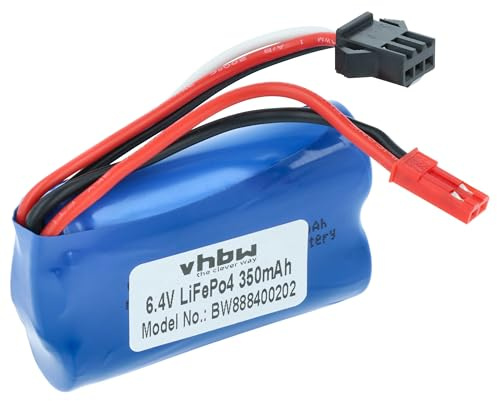 vhbw Akku kompatibel mit Wltoys A969-A, A959-A Modellbau (350mAh, 6,4V, Li-Ion, 55 x 39 x 17 mm, BEC)