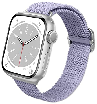 RhinoShield Correa trenzada Apple Watch Series 1/2/3(38mm)+S4/5/6/SE(40mm)+S7/8/9(41mm)+S10(42mm) | Repelente al agua y al sudor. Suave y elástica - Morado