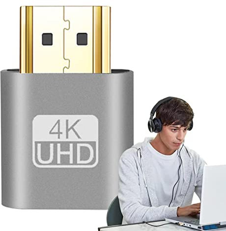 pologmase 4K-Display-Emulator | Platzsparender Dummy-Plug-Virtual-Monitor-Display-Emulator mit 1080P-Auflösung - Headless Display Adapter Display Ports für zu Hause