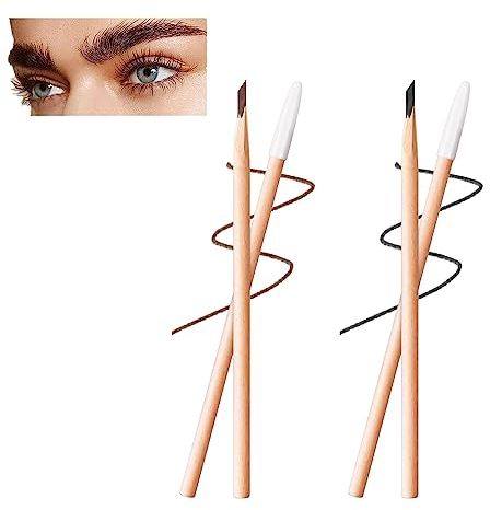 HASAIKA® Dauerhafter Augenbrauenstift, Holz Augenbrauenstift, Nicht verschmierender Augenbrauenstift, Geeignet für Jeden Hauttyp