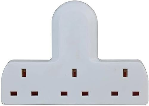 K5 3 Way Cable free Socket Adaptor 3 Way Plug Adapter – 250V/13AMP UK Multi Plug Adaptor |One Socket into Three Triple Plugs, Wall Plug Extender for Home, Office, Phone, Tablet (White)