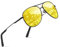 wearPro Sonnenbrille-Herren-Damen-Polarisiert Premium Metallrahmen Sonnenbrillen Unisex mit UV400 Schutz Vintage Schwarz Fahrerbrille (Schwarz/Gelb)