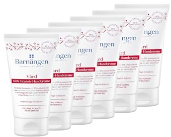 Barnängen Handcreme SOS Vard, 6 x 75 ml, Cold Cream und Panthenol regenerieren die Haut, für sehr trockene und rissige Hände, mit angenehmen Duft, Veragen Formel, Dermatologisch getestet