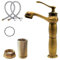 MAKA Rubinetto Lavabo Bagno Vintage in Ottone Spazzolato e Satinato con Miscelatore Monocomando Lavandino Cucina ad Alta Pressione Kit Montaggio Guarnizioni e Tubi (27.5 cm)