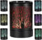 Electric Melt Burner, Electric Wax Melt Warmer 7 Colors LED Changing Light Wax Melts Burner Metal Oil Burner Lamp with Replacement Silicone Tray, Fragrance Wax Burner for Home Office Decor (BLACK)
