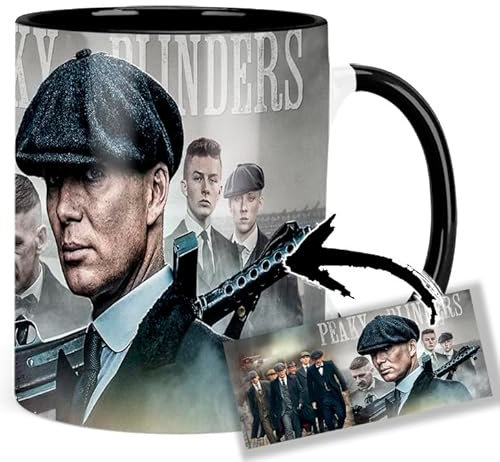Peaky Blinders Cillian Murphy Tasse Innen & Henkel Schwarz Keramikbecher Mug