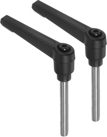 QUARKZMAN 2 Stück Klemmhebel Griff M6 x 50mm Außengewinde Schraube Edelstahl 304 mit Zinklegierung Verstellbare Handgriff Spannhebel für Werkzeugmaschinen Schweißgeräte Druckgeräte, Schwarz