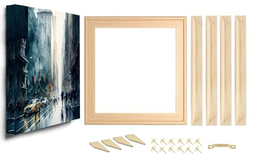 Canvas Wood Stretcher Bars DIY Painting Wooden Frames for Gallery Wrap Oil Painting Poster Picture Photo Frame Modern Life Accessory (18x18 Inch)