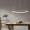 Bellastein LED Modern Rund Pendelleuchte Dimmbar mit Fernbedienung Hängelampe Höhenverstellbar Deckenleuchte Esstisch Kronleuchter für Wohnzimmer Esszimmer Arbeitszimmer office (Braun, L60cm)