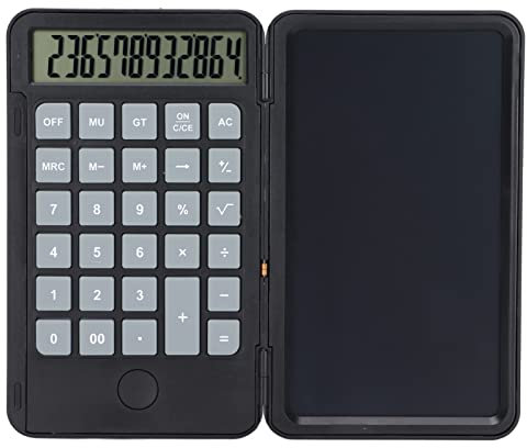 Taschenrechner mit Notizblock, Papierloser Basisrechner mit 6,5 Zoll LCD Schreibtablett, Multifunktionaler Tragbarer Tischrechner für das Heimschulbüro (Black)