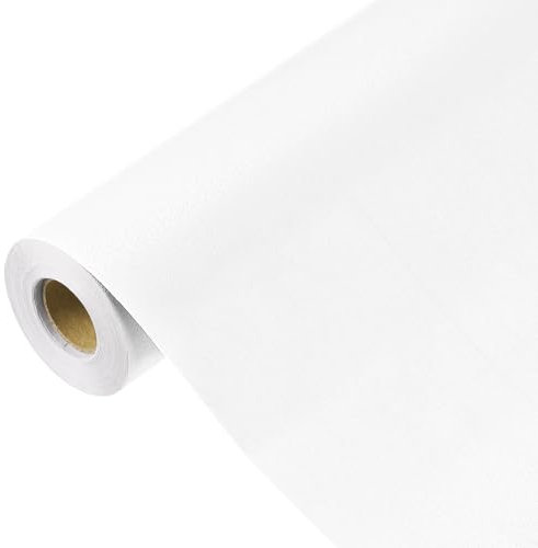 QUARKZMAN Papier Peint Blanc de 1000x60cm, Autocollant, Papier Peint Uni en Vinyle Auto-Adhésif pour la Décoration Murale