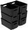 Zopnny 6 Pack Plastic Storage Bins, Multi-Use Stackable Refrigerator Organizer Bins, Pantry Fridge Organizers and Storage, Black