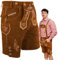 HOFGLANZ Herren Lederhose, traditionelle Trachtenhose in Hellbraun und Dunkelbraun, Größen 46-58 (DE/NL/SE/PL, Numerisch, 46, Regular, Regular, mittelbraun)