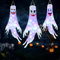 Moxled 3 Stück Halloween Deko Outdoor, 120cm Halloween Geist Windsäcke mit Bunt LED Lichtern, Ghost Windsack Hängende Halloween Dekoration für Kinder Garten Horror Outdoor Party