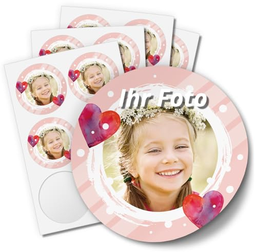 Personalisierbare Aufkleber mit eigenem Foto für Hochzeit Einladung Taufe Verlobung Save The Date Geburtstag Konfirmation Jugendweihe Kommunion 05