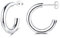 Loutade Silver Hoop Earrings for Women, 925 Sterling Silver Open Hoops Earrings, Hypoallergenic Simple Lightweight Trendy Silver Chunky Open Huggie Hoops Earrings Silver Cuff Stud Earrings for Girls