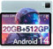 DOOGEE T40 Tablet 11 Zoll, 20GB RAM+512GB ROM/2TB TF, Tablet Android 14, Helio G99 Octa-Core Gaming Tablet, 2,5K Display, Dual 4G SIM Tablet PC, 5G WiFi/8580mAh/18W/16MP/Face ID/GMS/GPS/Tablet Android