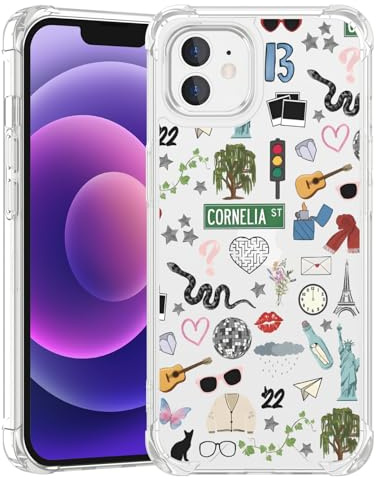 JKLASD Taylorism Musician Phone Case Compatible with iPhone 12 Mini,Cool Queen Aesthetic Collage Phone Case for Women Girls Clear TPU Shockproof Cover Cases