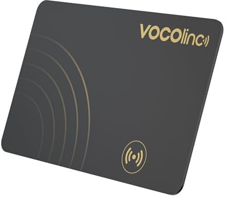 VOCOlinc Wallet Tracker Karte Slim 1.6mm, Smart Air Tracker Tag Card Kompatibel mit Apple Wo ist? App (nur iOS, Not for Android), Bluetooth Thin Item Finder for Geldbörse, Koffer, Reisepässe, Taschen