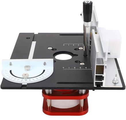 Router Table Lifting System Base, Aluminium Router Table Insert Plate with Miter Gauge Guide, Top Plate Lift Base for 64 66mm Diameter Motors,Woodworking Benches Router Flip