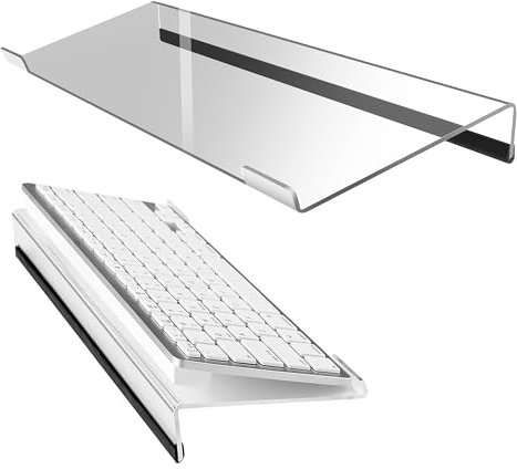 Support de Clavier D'ordinateur Transparent Plateau De Clavier Incliné Ergonomique Acrylique Claire Couverture pour Bureau Maison Frappe Dactylographie Travailler Étudier