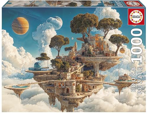 Educa - Puzzle 1000 pezzi Regno delle nuvole | Puzzle paesaggi fantastici | Misura 68x48 cm | Include colla Fix | Per adulti 14+ (20231)